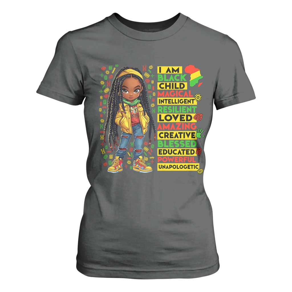 I Am Black Child Locd Girl T Shirt For Women African Pride Black History Month