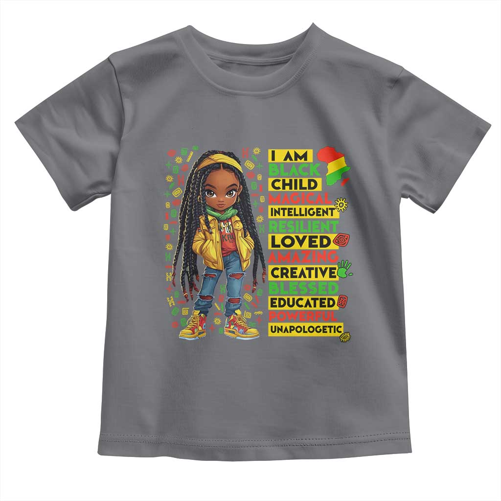I Am Black Child Locd Girl Toddler T Shirt African Pride Black History Month