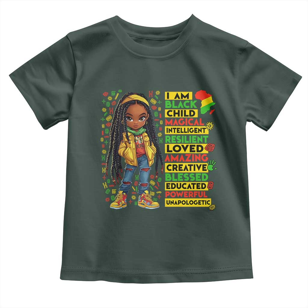 I Am Black Child Locd Girl Toddler T Shirt African Pride Black History Month
