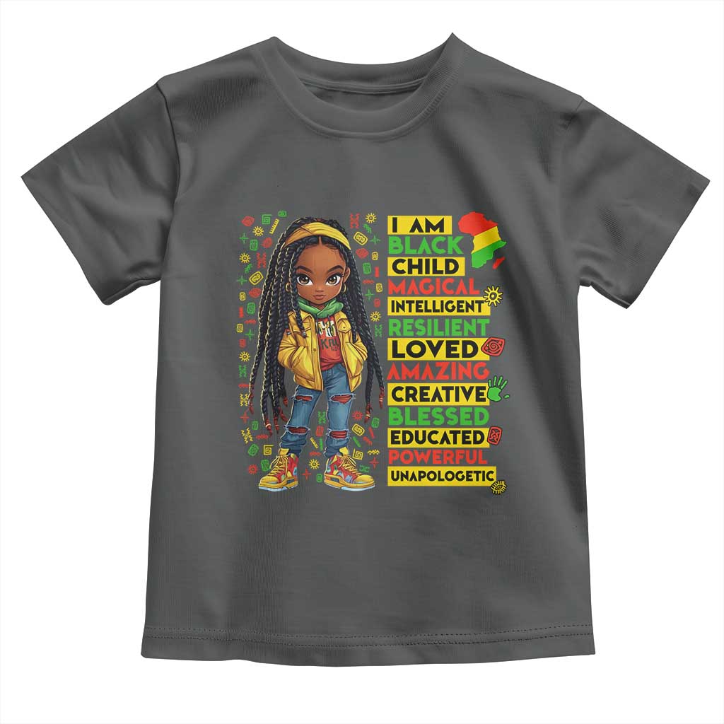 I Am Black Child Locd Girl Toddler T Shirt African Pride Black History Month