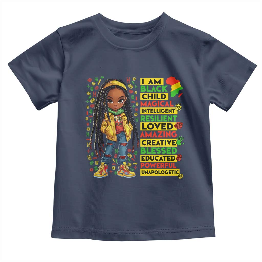 I Am Black Child Locd Girl Toddler T Shirt African Pride Black History Month