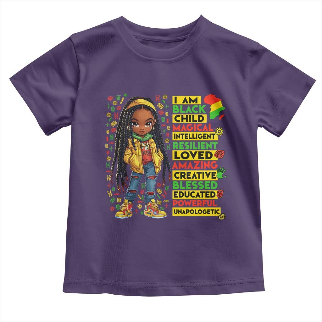 I Am Black Child Locd Girl Toddler T Shirt African Pride Black History Month
