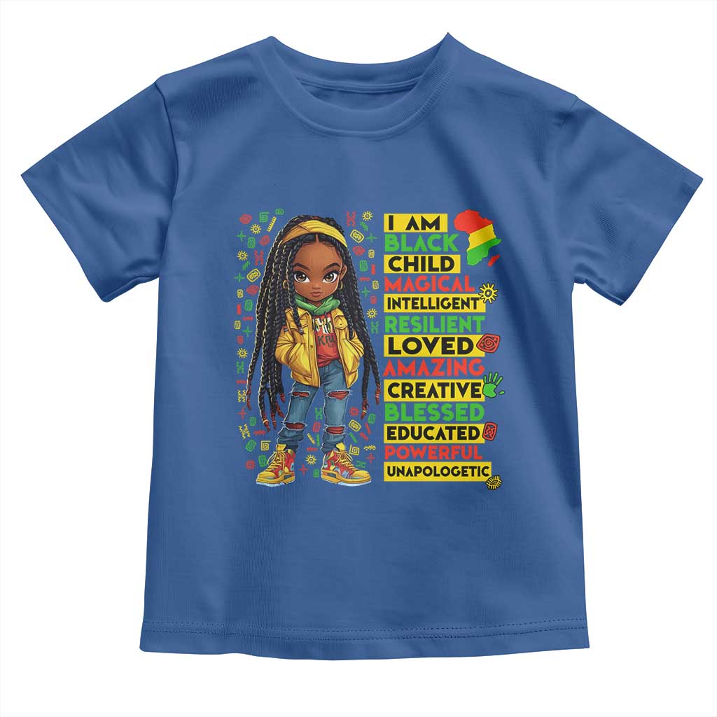 I Am Black Child Locd Girl Toddler T Shirt African Pride Black History Month