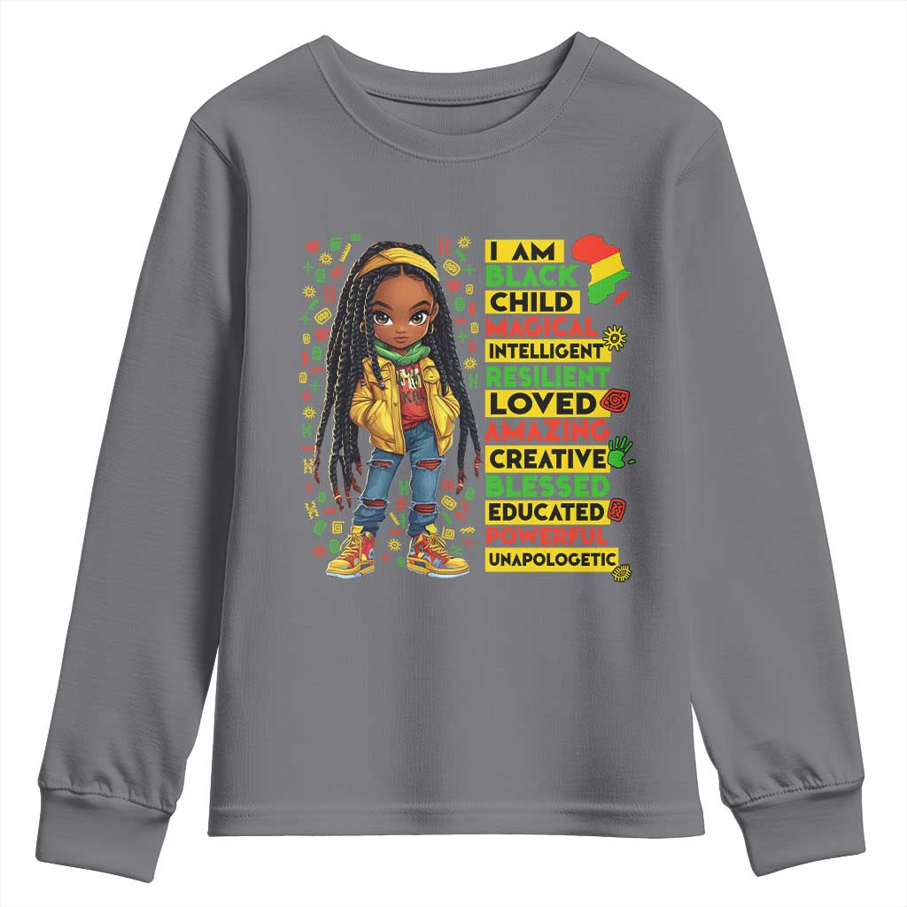 I Am Black Child Locd Girl Youth Sweatshirt African Pride Black History Month
