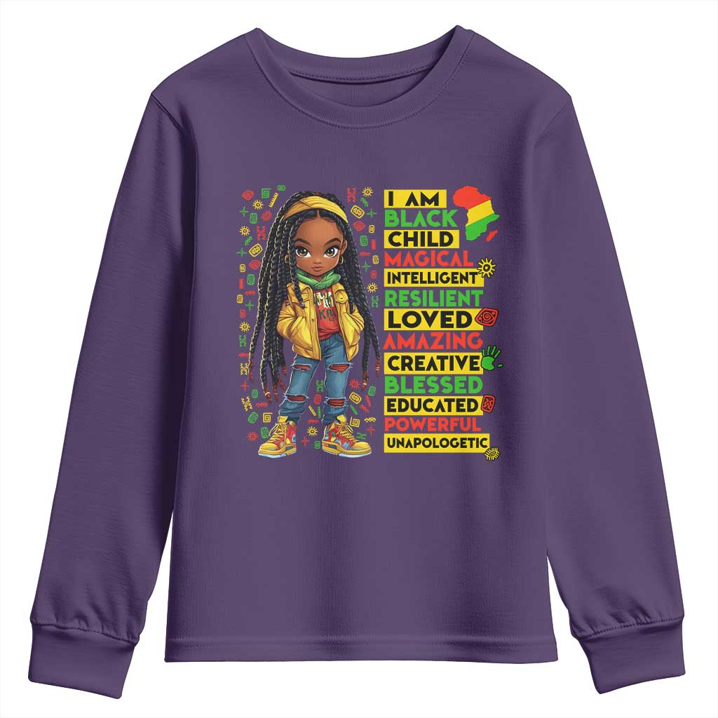 I Am Black Child Locd Girl Youth Sweatshirt African Pride Black History Month