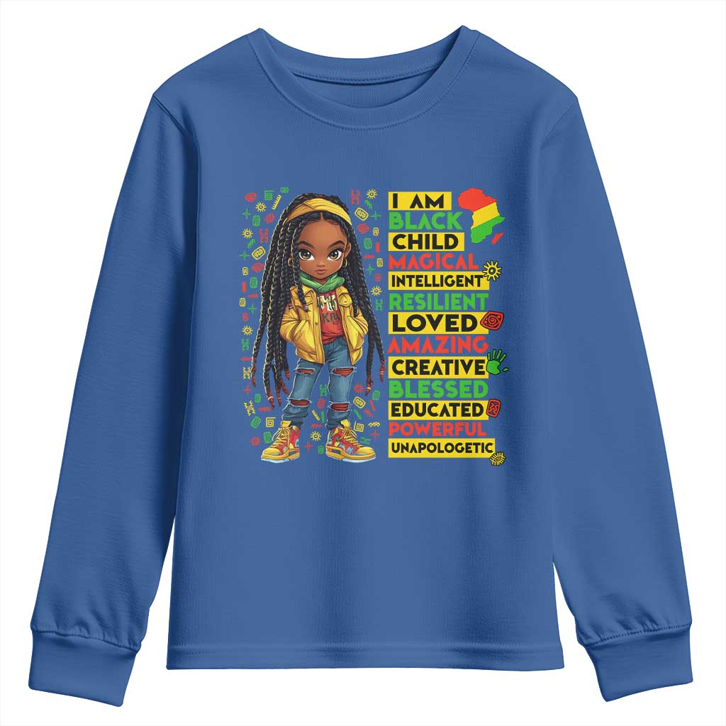 I Am Black Child Locd Girl Youth Sweatshirt African Pride Black History Month