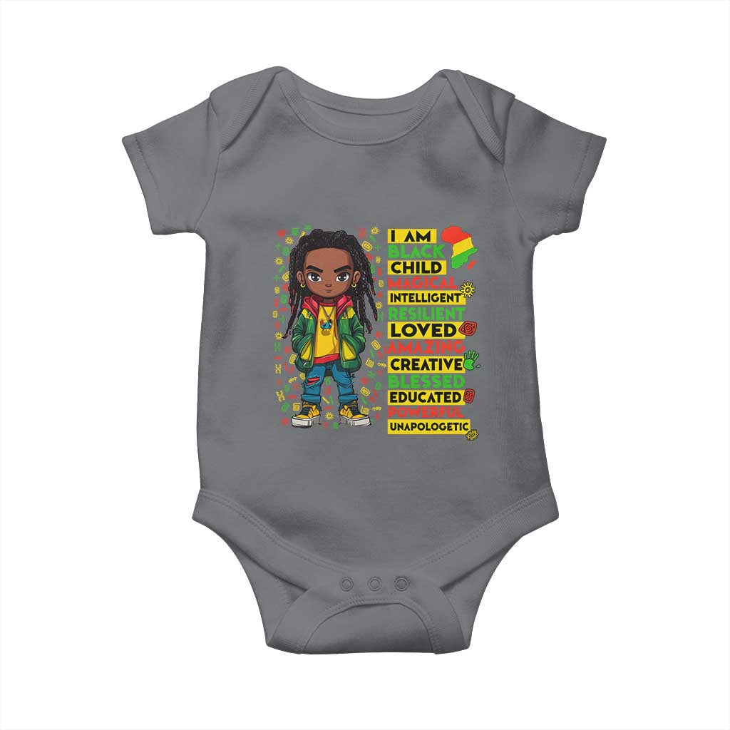 I Am Black Child Locd Boy Baby Onesie African Pride Black History Month