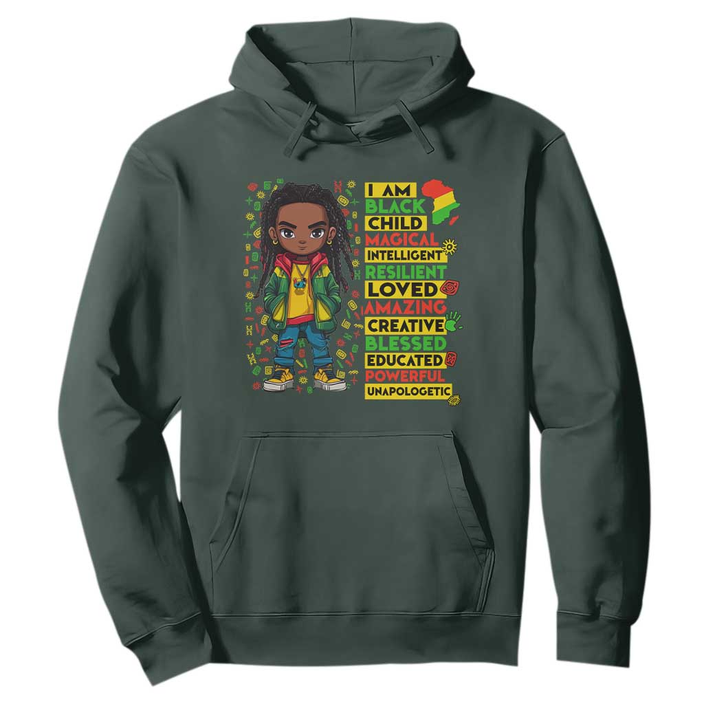 I Am Black Child Locd Boy Hoodie African Pride Black History Month