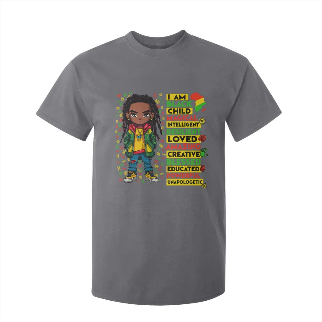 I Am Black Child Locd Boy T Shirt For Kid African Pride Black History Month