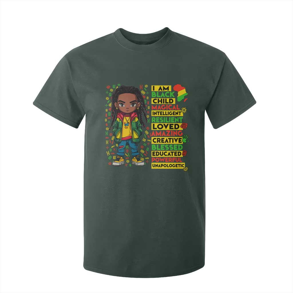 I Am Black Child Locd Boy T Shirt For Kid African Pride Black History Month