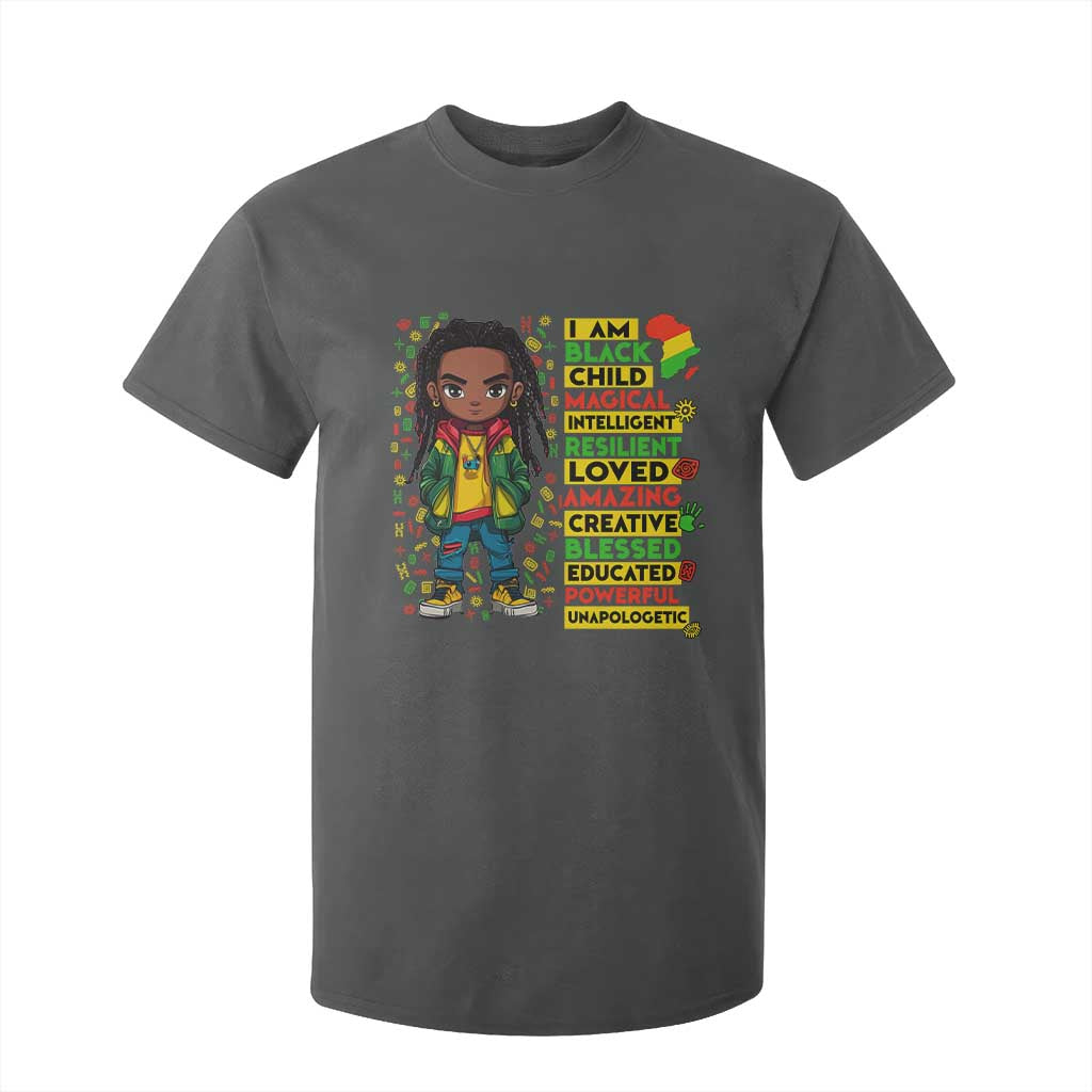 I Am Black Child Locd Boy T Shirt For Kid African Pride Black History Month