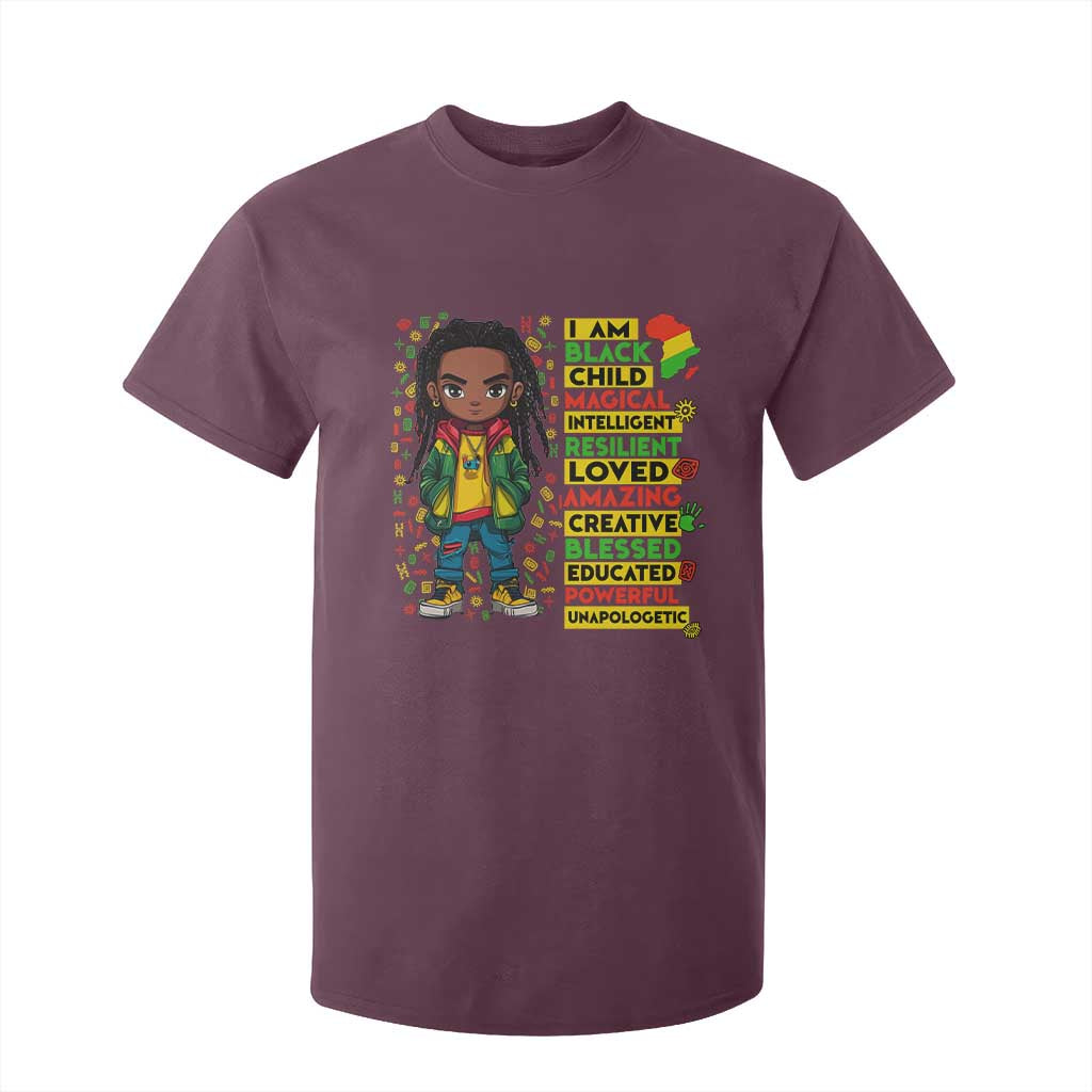 I Am Black Child Locd Boy T Shirt For Kid African Pride Black History Month