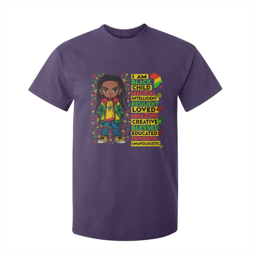 I Am Black Child Locd Boy T Shirt For Kid African Pride Black History Month