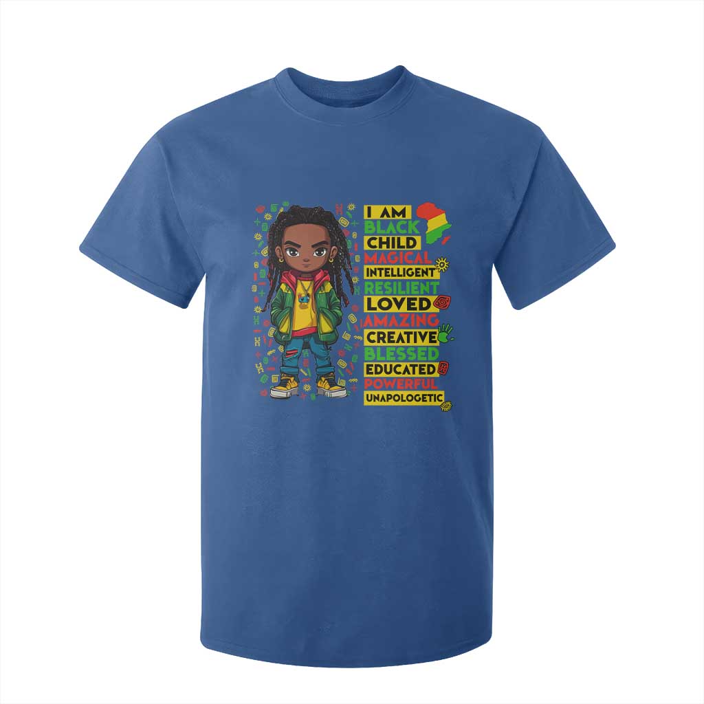 I Am Black Child Locd Boy T Shirt For Kid African Pride Black History Month