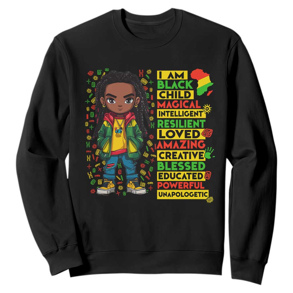 I Am Black Child Locd Boy Sweatshirt African Pride Black History Month
