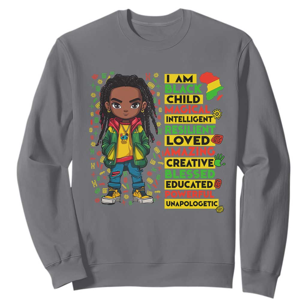 I Am Black Child Locd Boy Sweatshirt African Pride Black History Month
