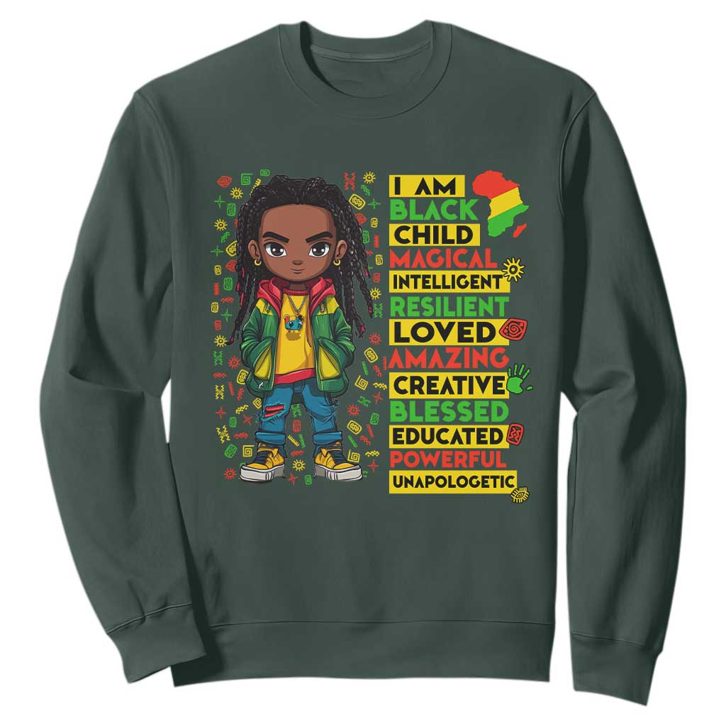 I Am Black Child Locd Boy Sweatshirt African Pride Black History Month