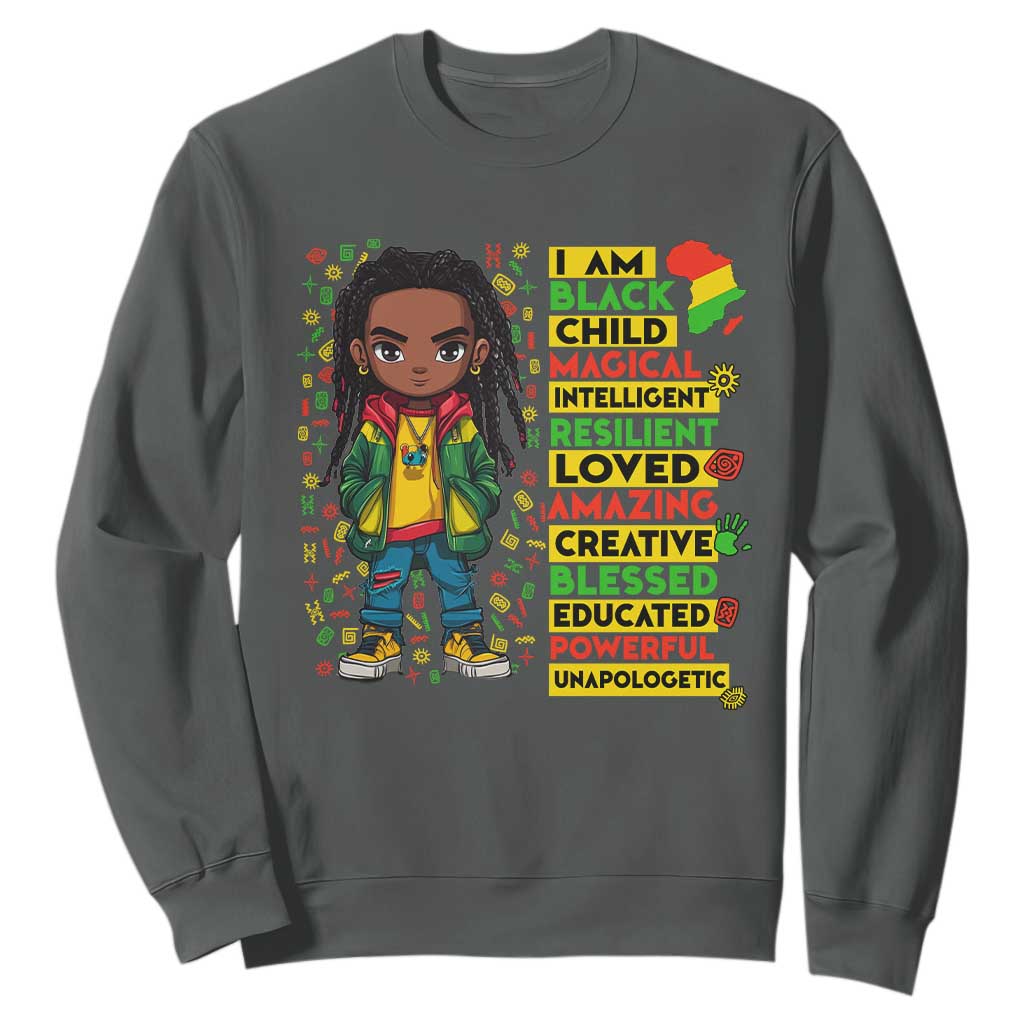 I Am Black Child Locd Boy Sweatshirt African Pride Black History Month