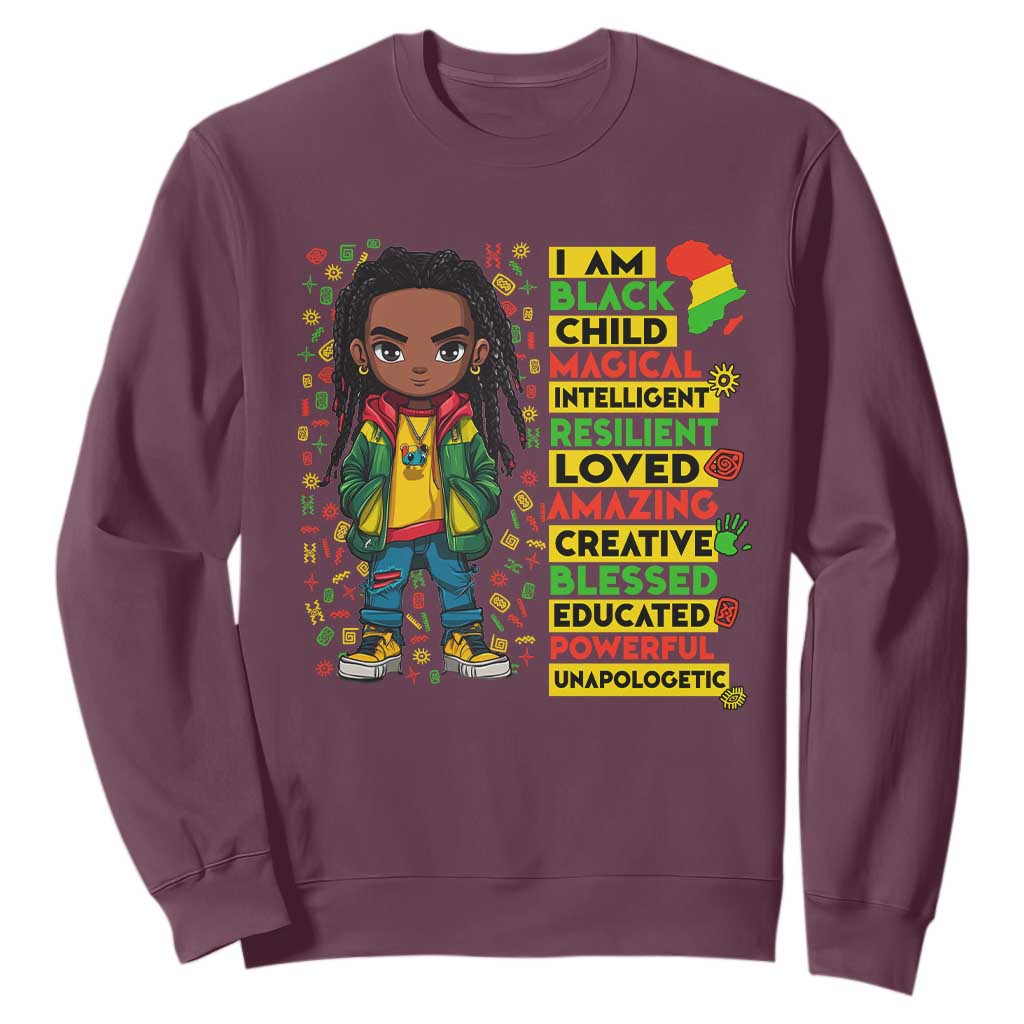 I Am Black Child Locd Boy Sweatshirt African Pride Black History Month