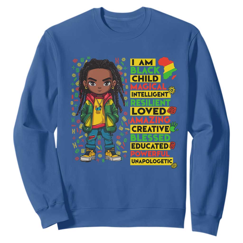 I Am Black Child Locd Boy Sweatshirt African Pride Black History Month
