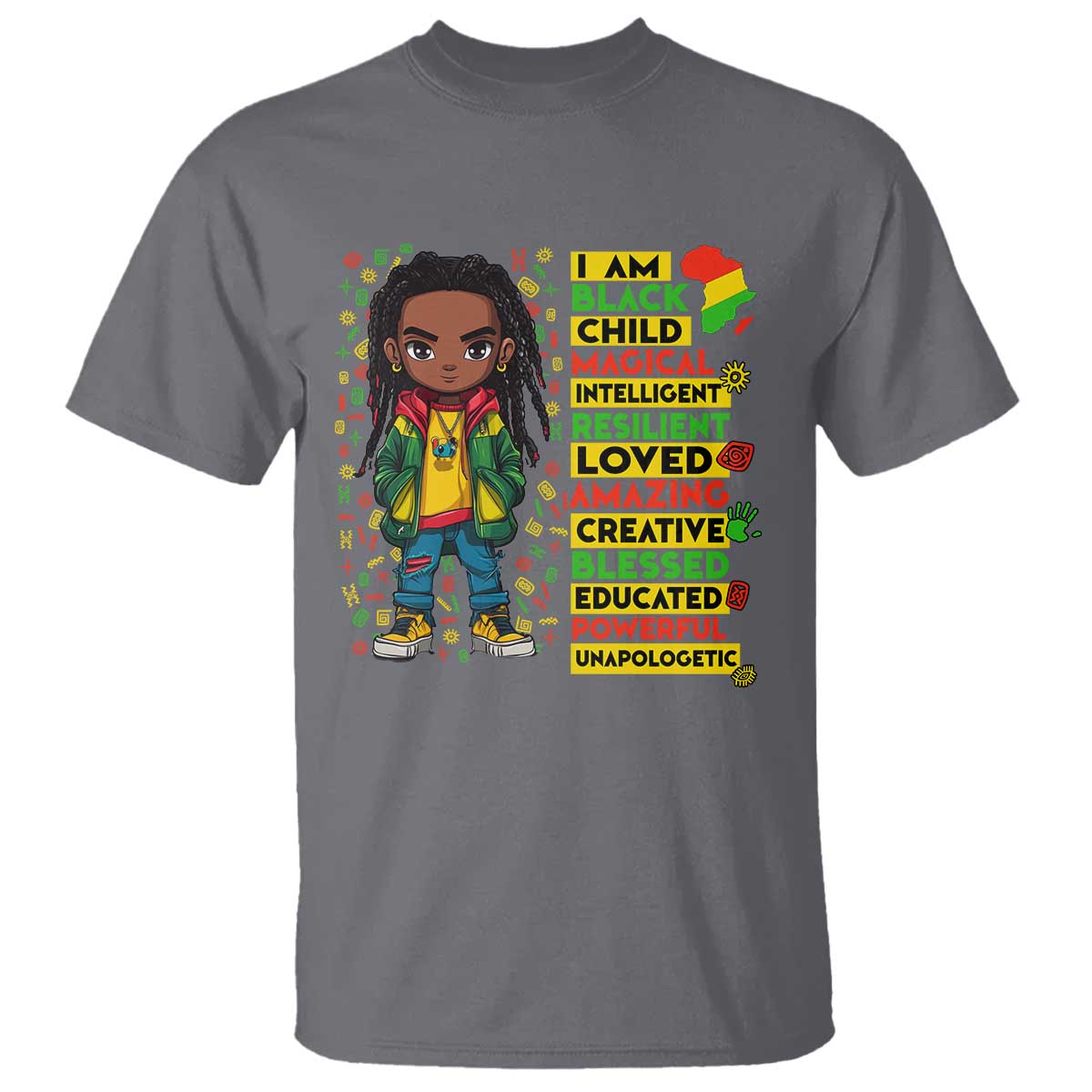 I Am Black Child Locd Boy T Shirt African Pride Black History Month
