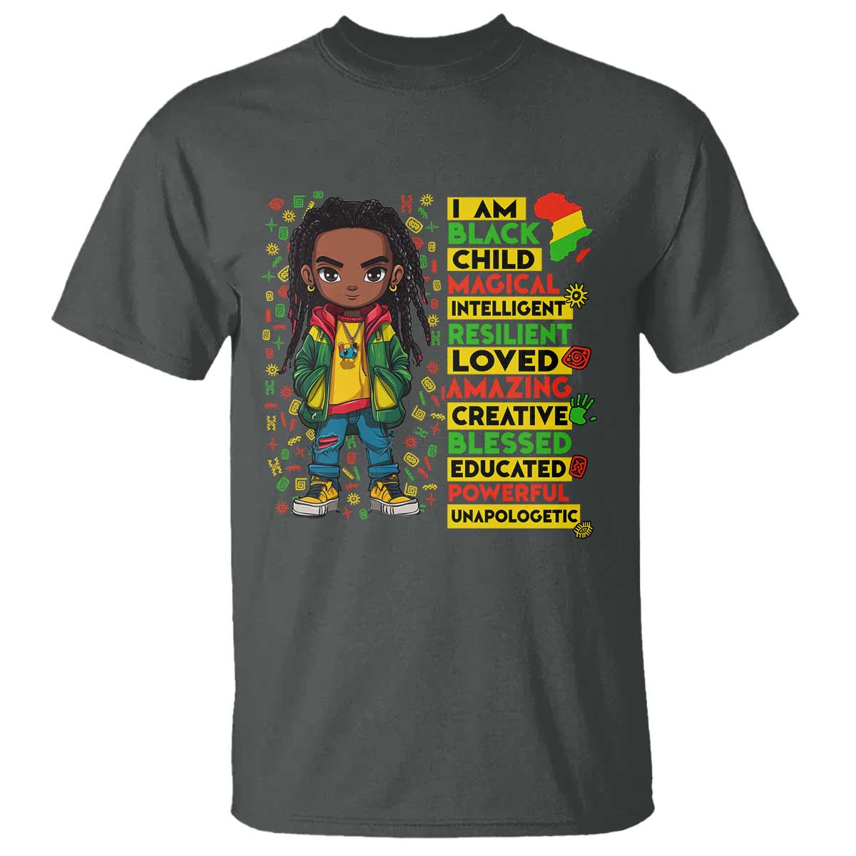 I Am Black Child Locd Boy T Shirt African Pride Black History Month