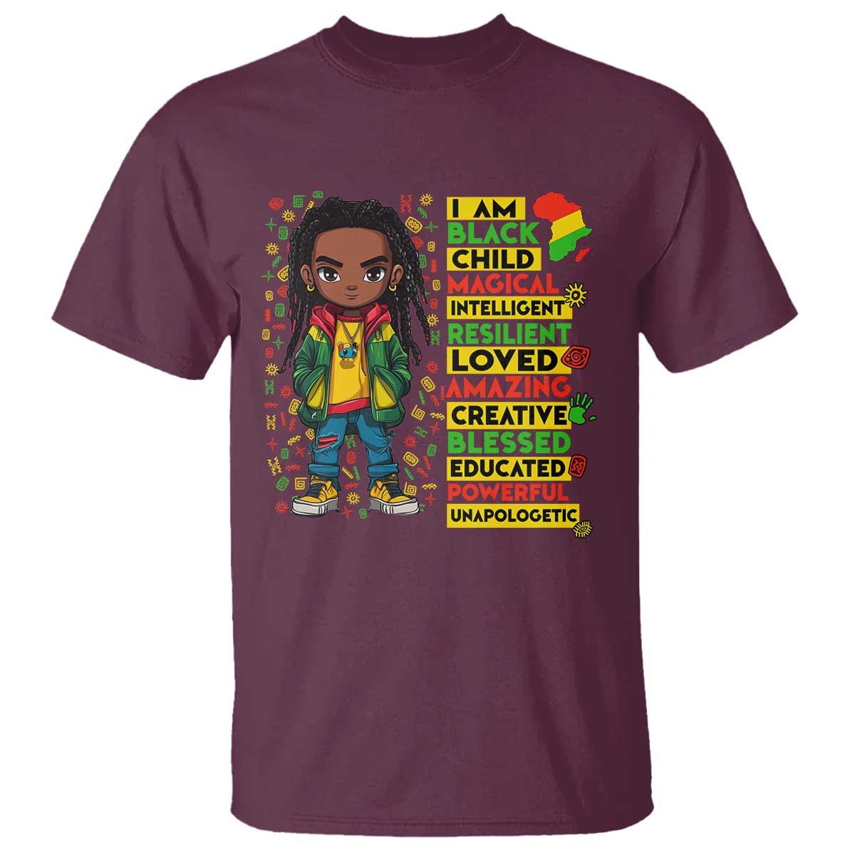 I Am Black Child Locd Boy T Shirt African Pride Black History Month