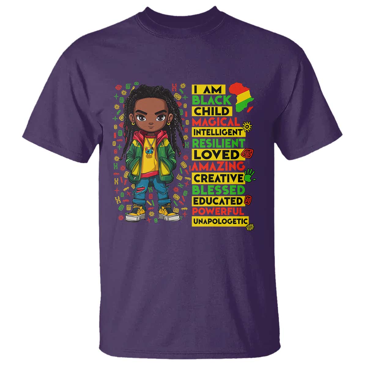I Am Black Child Locd Boy T Shirt African Pride Black History Month