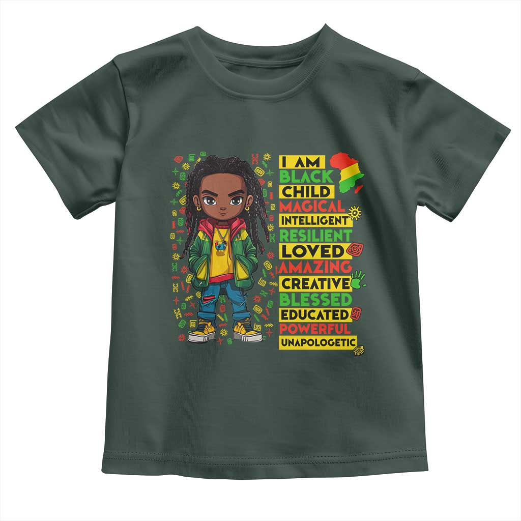 I Am Black Child Locd Boy Toddler T Shirt African Pride Black History Month