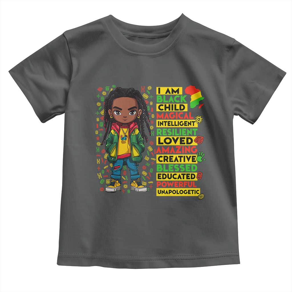 I Am Black Child Locd Boy Toddler T Shirt African Pride Black History Month