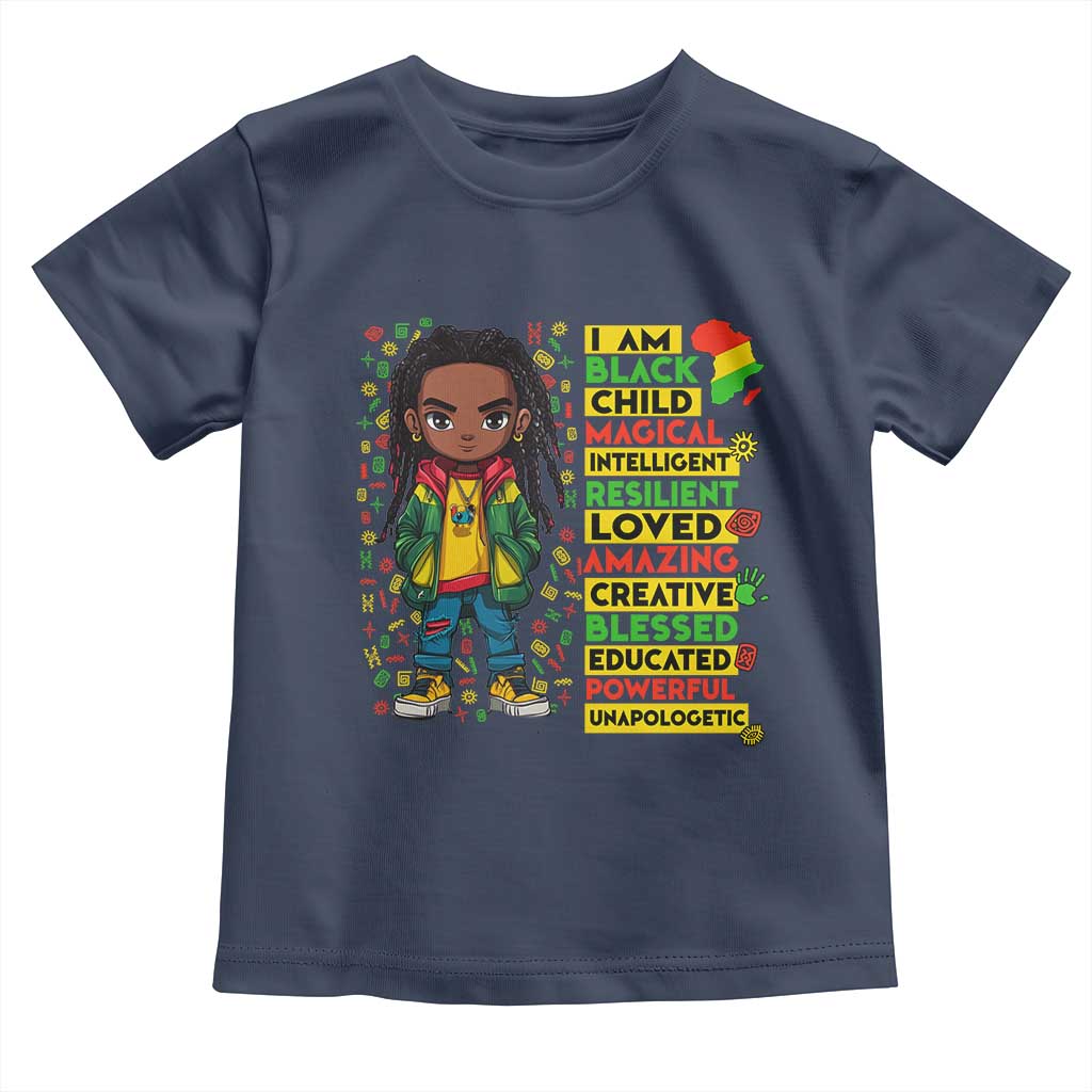 I Am Black Child Locd Boy Toddler T Shirt African Pride Black History Month