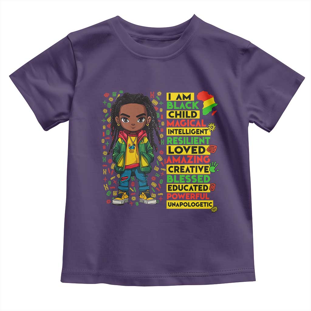 I Am Black Child Locd Boy Toddler T Shirt African Pride Black History Month