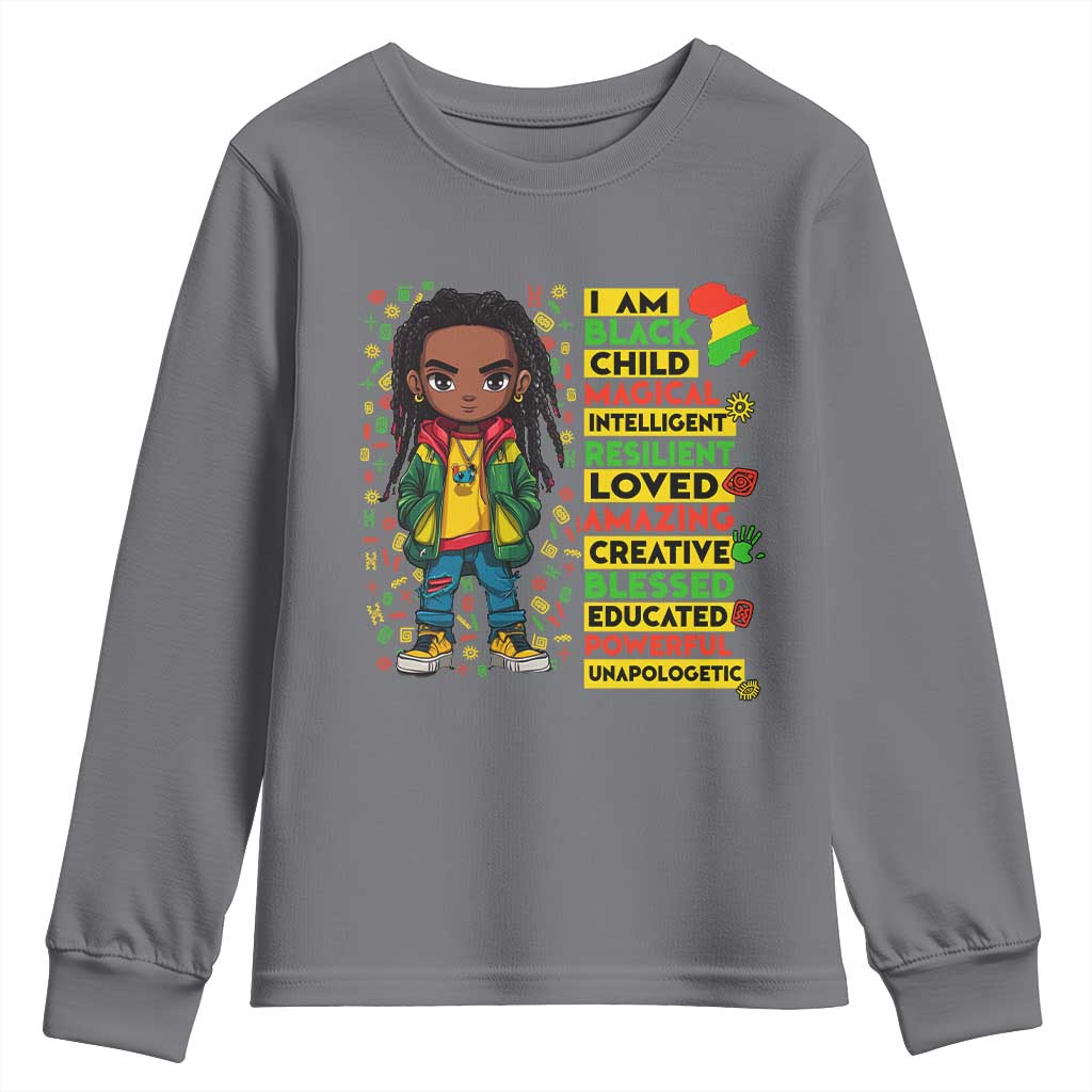 I Am Black Child Locd Boy Youth Sweatshirt African Pride Black History Month