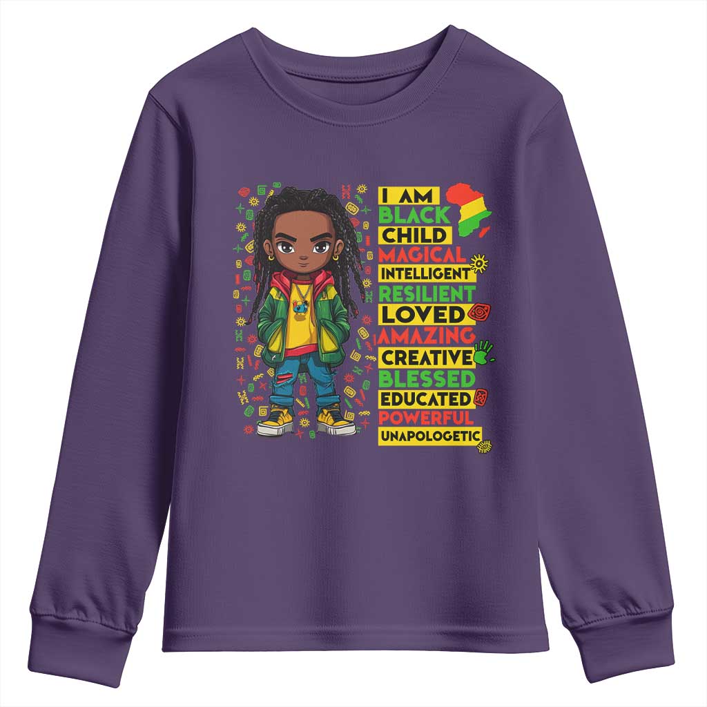 I Am Black Child Locd Boy Youth Sweatshirt African Pride Black History Month