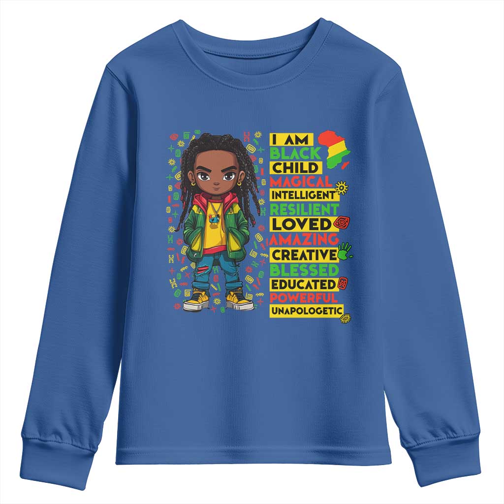 I Am Black Child Locd Boy Youth Sweatshirt African Pride Black History Month