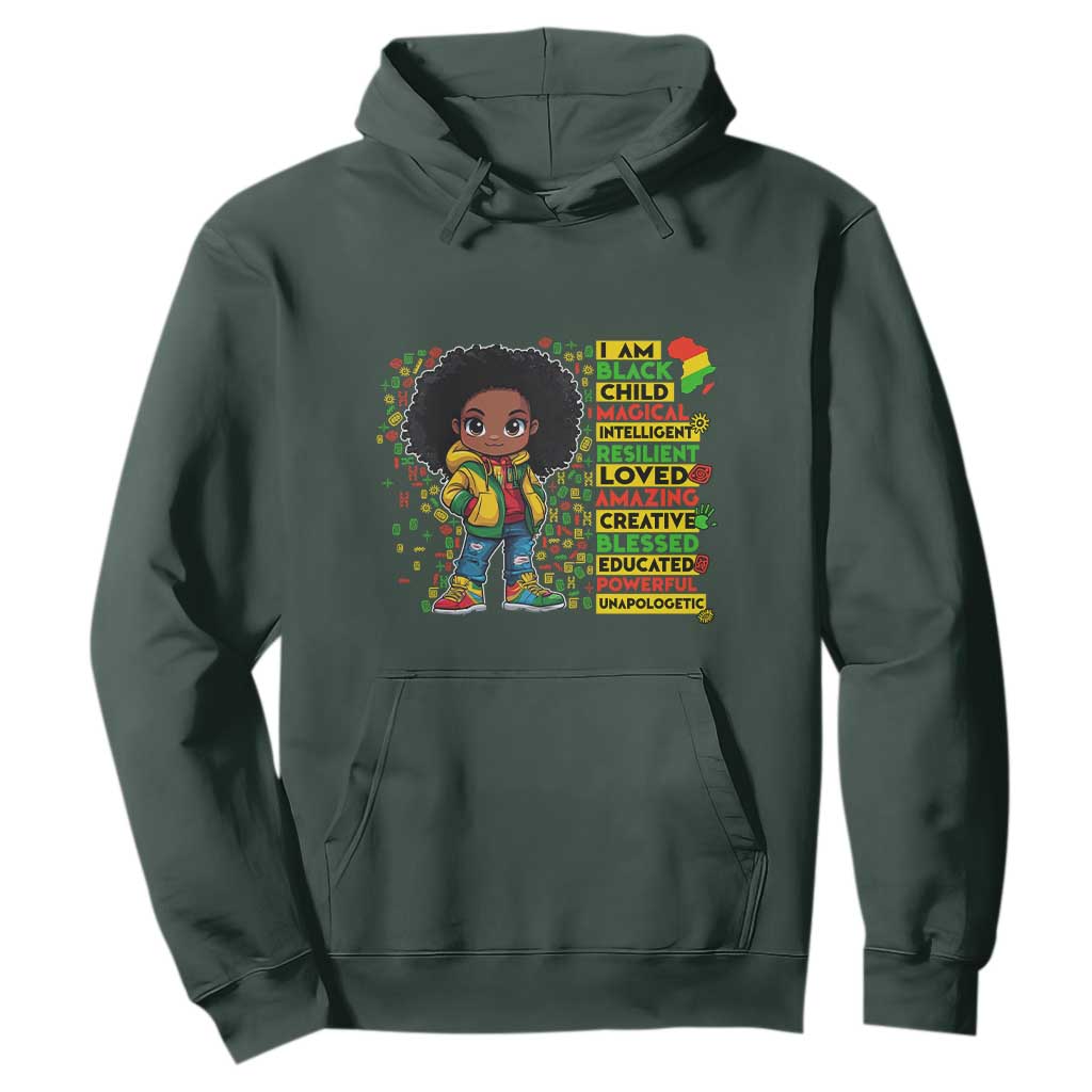 I Am Black Child Afro Girl Hoodie African American Pride Black History Month