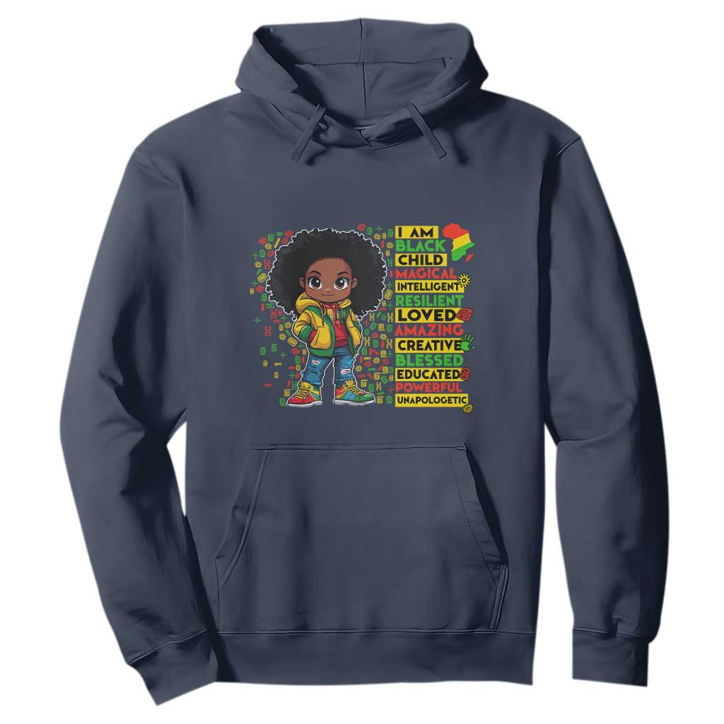 I Am Black Child Afro Girl Hoodie African American Pride Black History Month