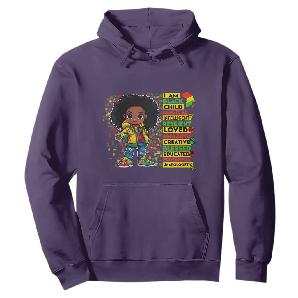 I Am Black Child Afro Girl Hoodie African American Pride Black History Month