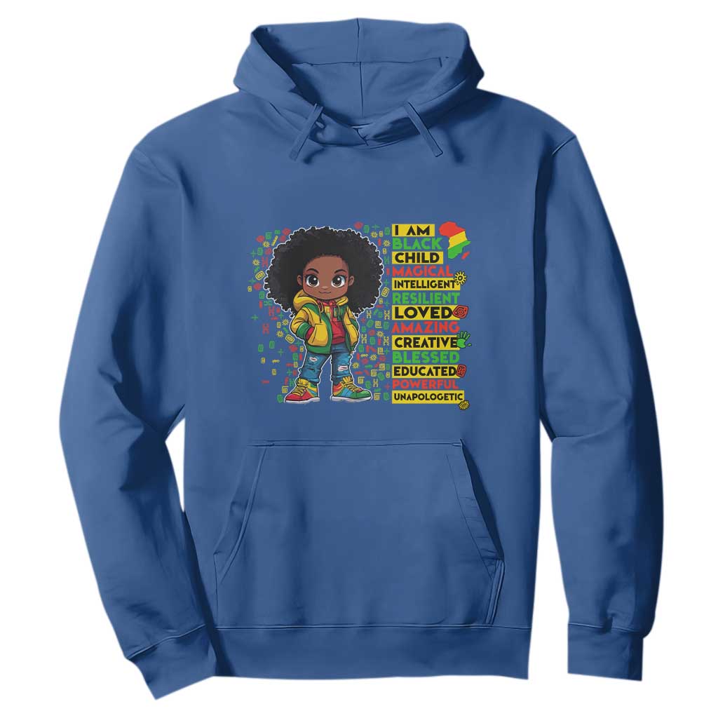 I Am Black Child Afro Girl Hoodie African American Pride Black History Month