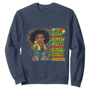 I Am Black Child Afro Girl Sweatshirt African American Pride Black History Month