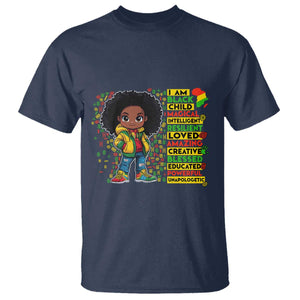 I Am Black Child Afro Girl T Shirt African American Pride Black History Month