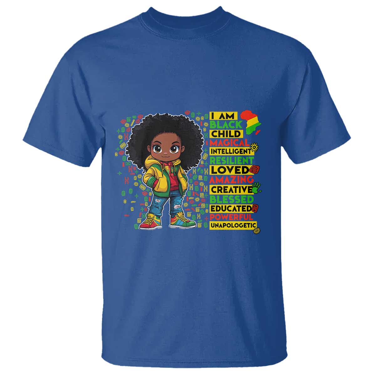 I Am Black Child Afro Girl T Shirt African American Pride Black History Month
