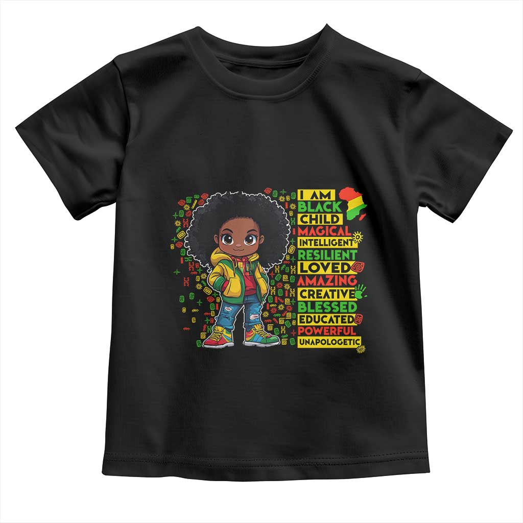 I Am Black Child Afro Girl Toddler T Shirt African American Pride Black History Month