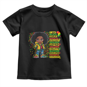 I Am Black Child Afro Girl Toddler T Shirt African American Pride Black History Month