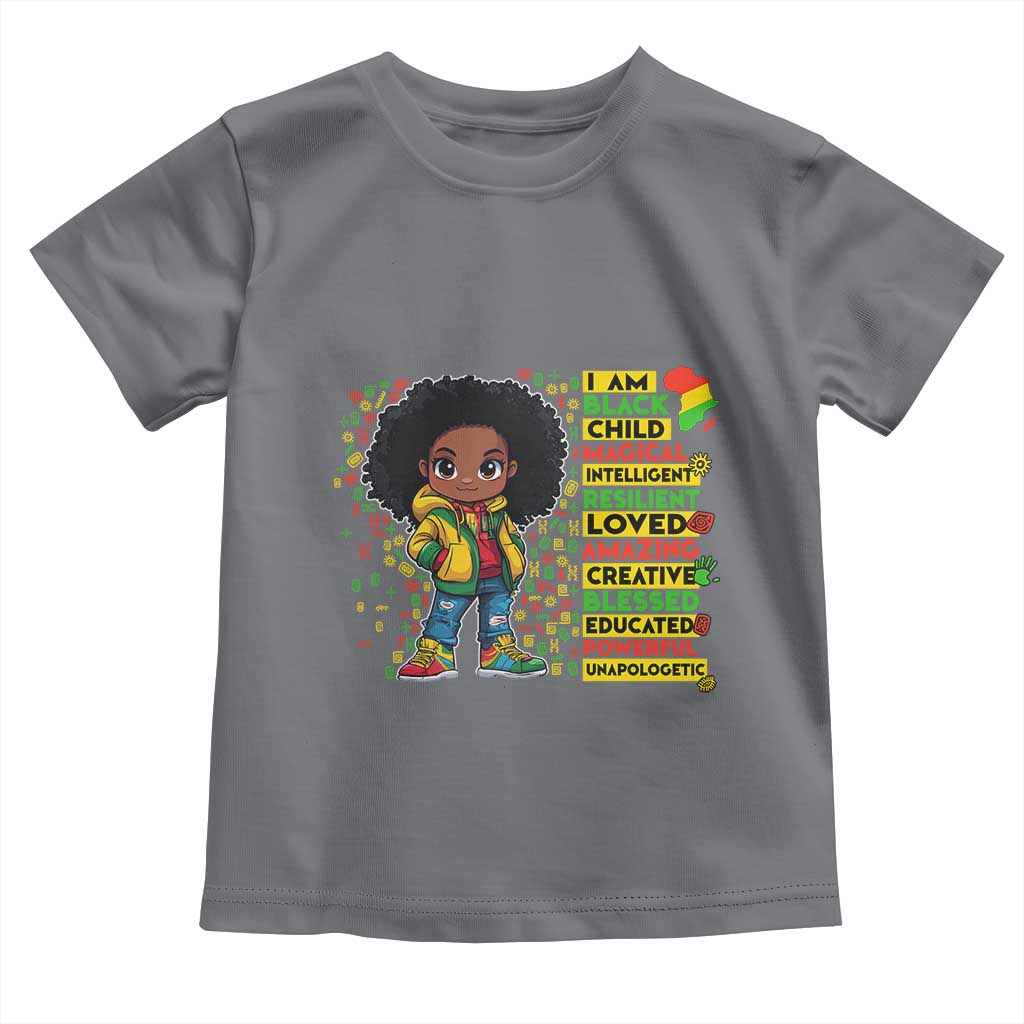 I Am Black Child Afro Girl Toddler T Shirt African American Pride Black History Month