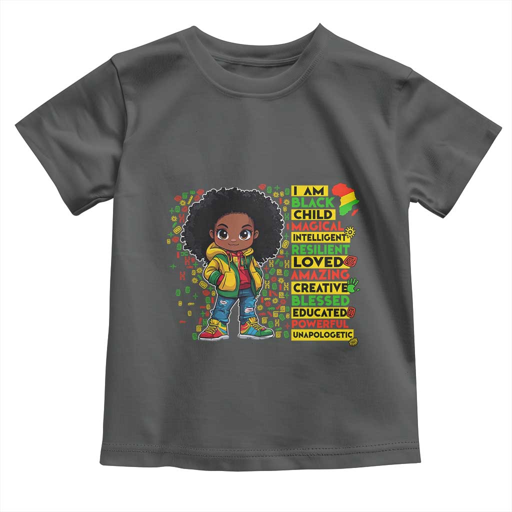 I Am Black Child Afro Girl Toddler T Shirt African American Pride Black History Month