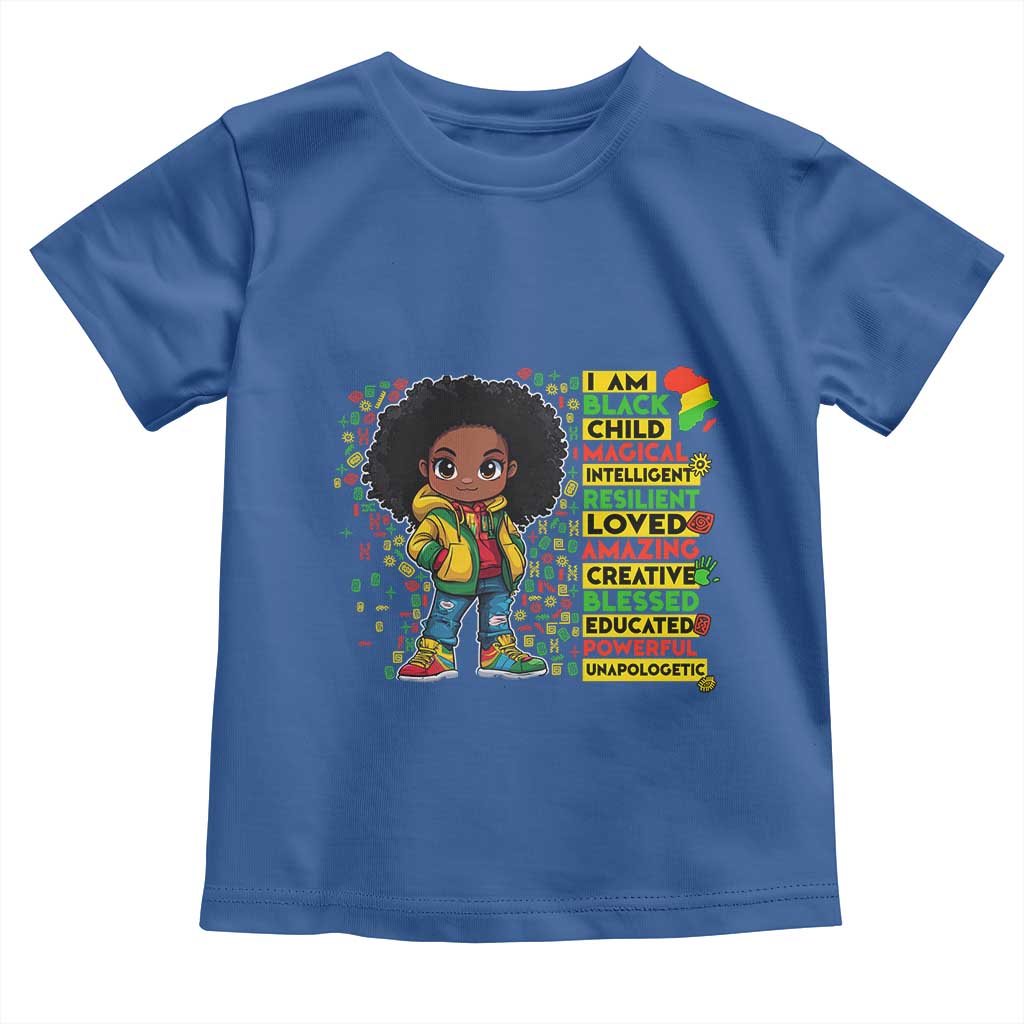 I Am Black Child Afro Girl Toddler T Shirt African American Pride Black History Month