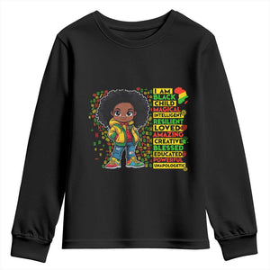 I Am Black Child Afro Girl Youth Sweatshirt African American Pride Black History Month