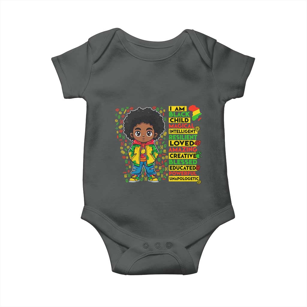 I Am Black Child Afro Boy Baby Onesie African American Pride Black History Month
