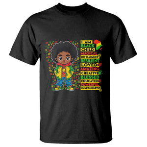 I Am Black Child Afro Boy T Shirt African American Pride Black History Month